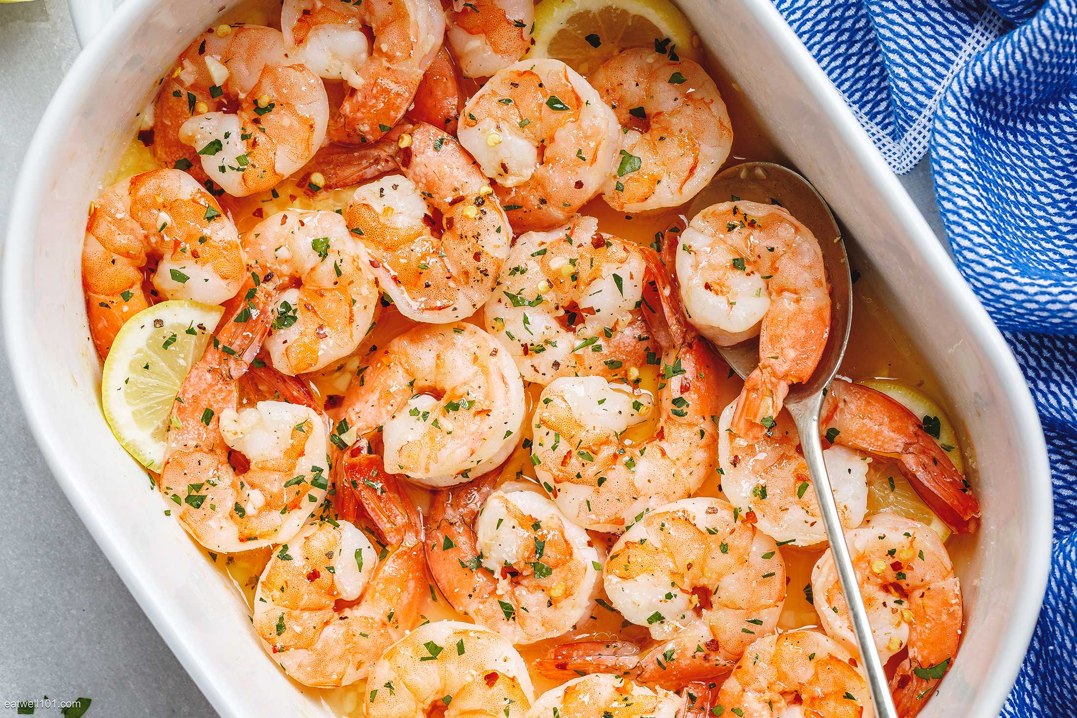 Baked Shrimp with Lemon Garlic Butter Sauce