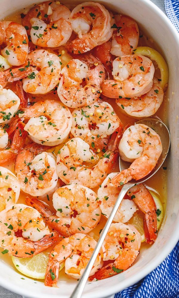 Baked Shrimp with Lemon Garlic Butter Sauce