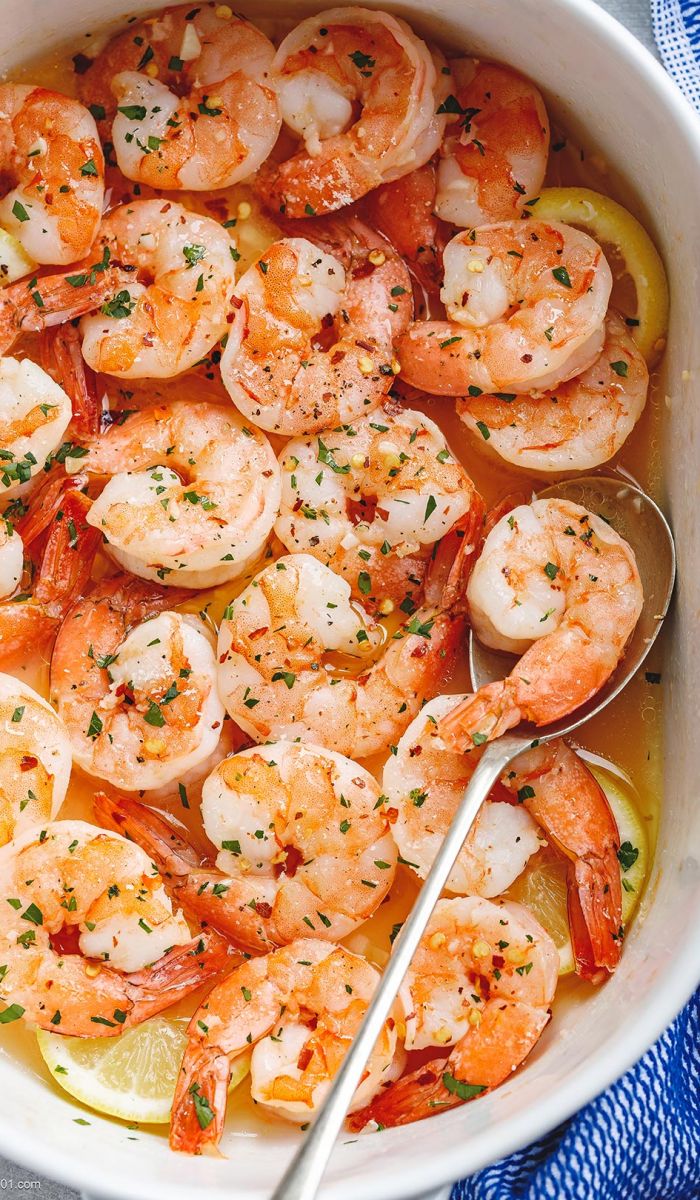 Baked Shrimp with Lemon Garlic Butter Sauce