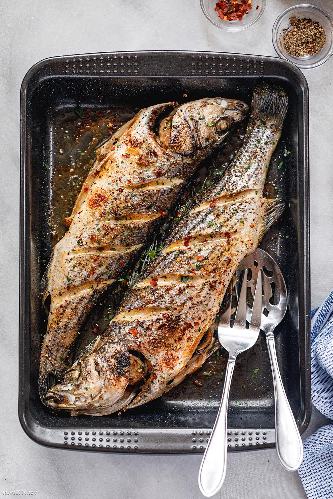 Grilled Stuffed Sea Bass