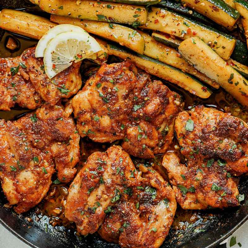 Paprika Chicken Recipe with Zucchini Skillet – One Pan Chicken Recipe ...