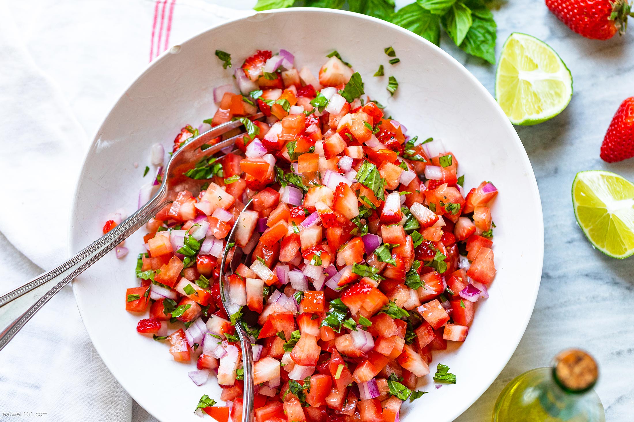 Tomato Basil Strawberry Salsa