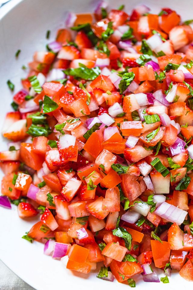 Tomato Basil Strawberry Salsa