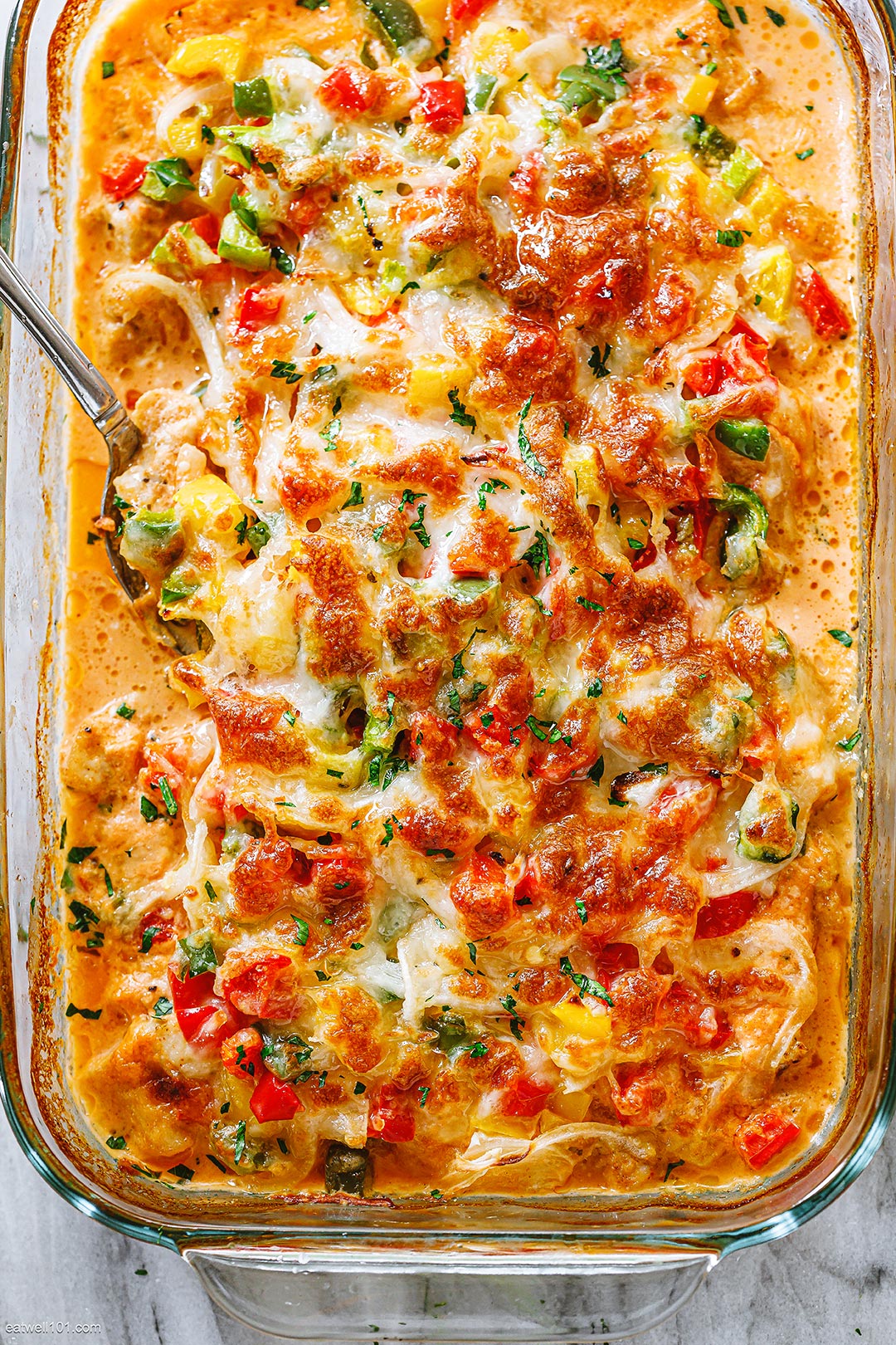 Creamy Baked Fajita Chicken Casserole Recipe – Baked Chicken Casserole ...