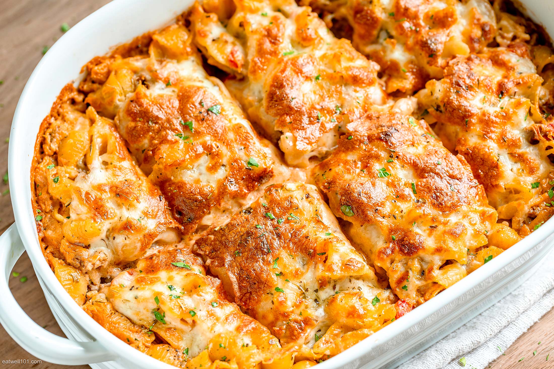 Cheesy Baked Pasta with Creamy Meat Sauce