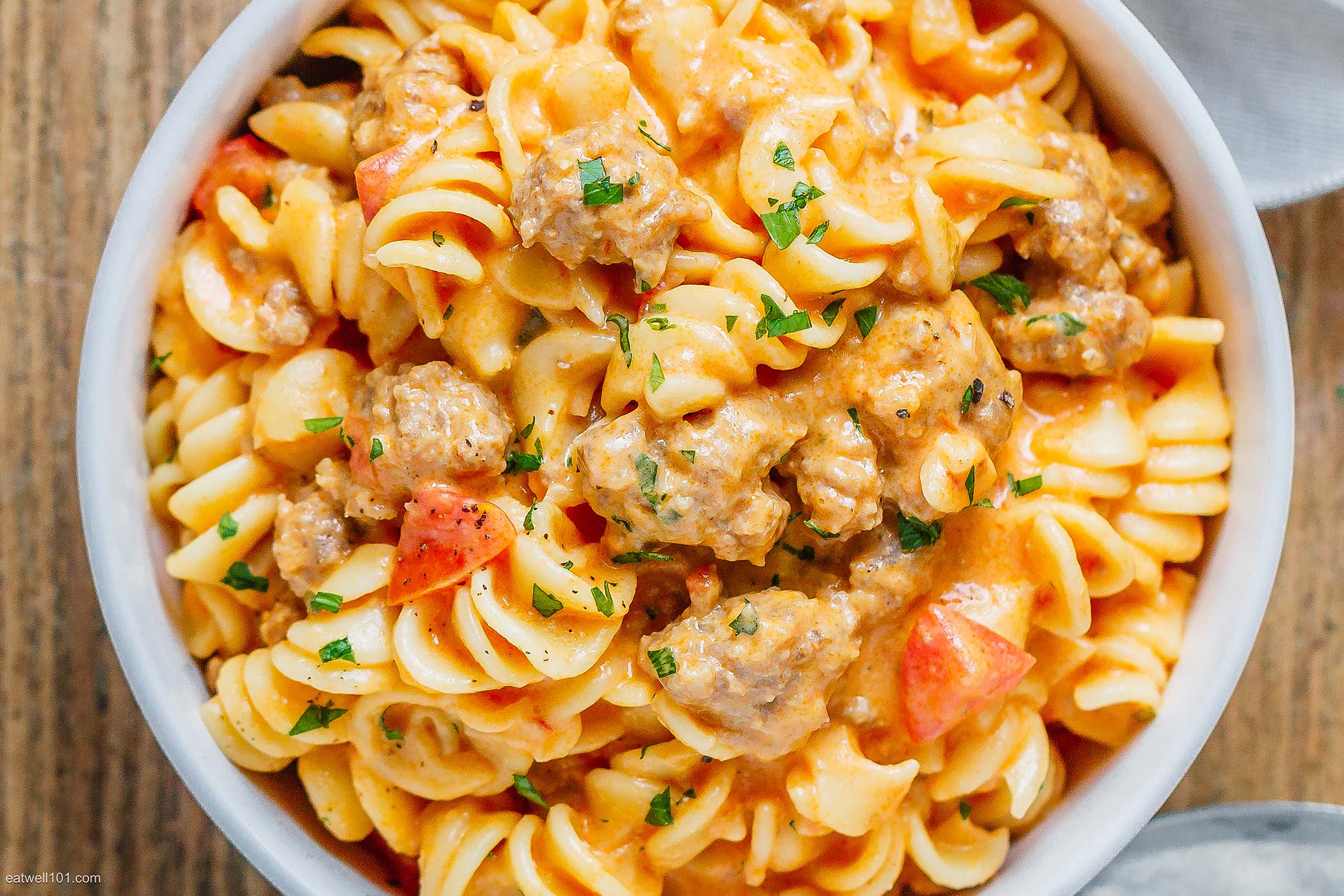 Cheesy Sausage Rotini Pasta