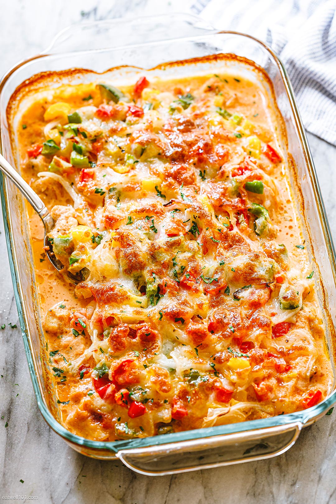 Creamy Baked Fajita Chicken Casserole Recipe – Baked Chicken Casserole ...