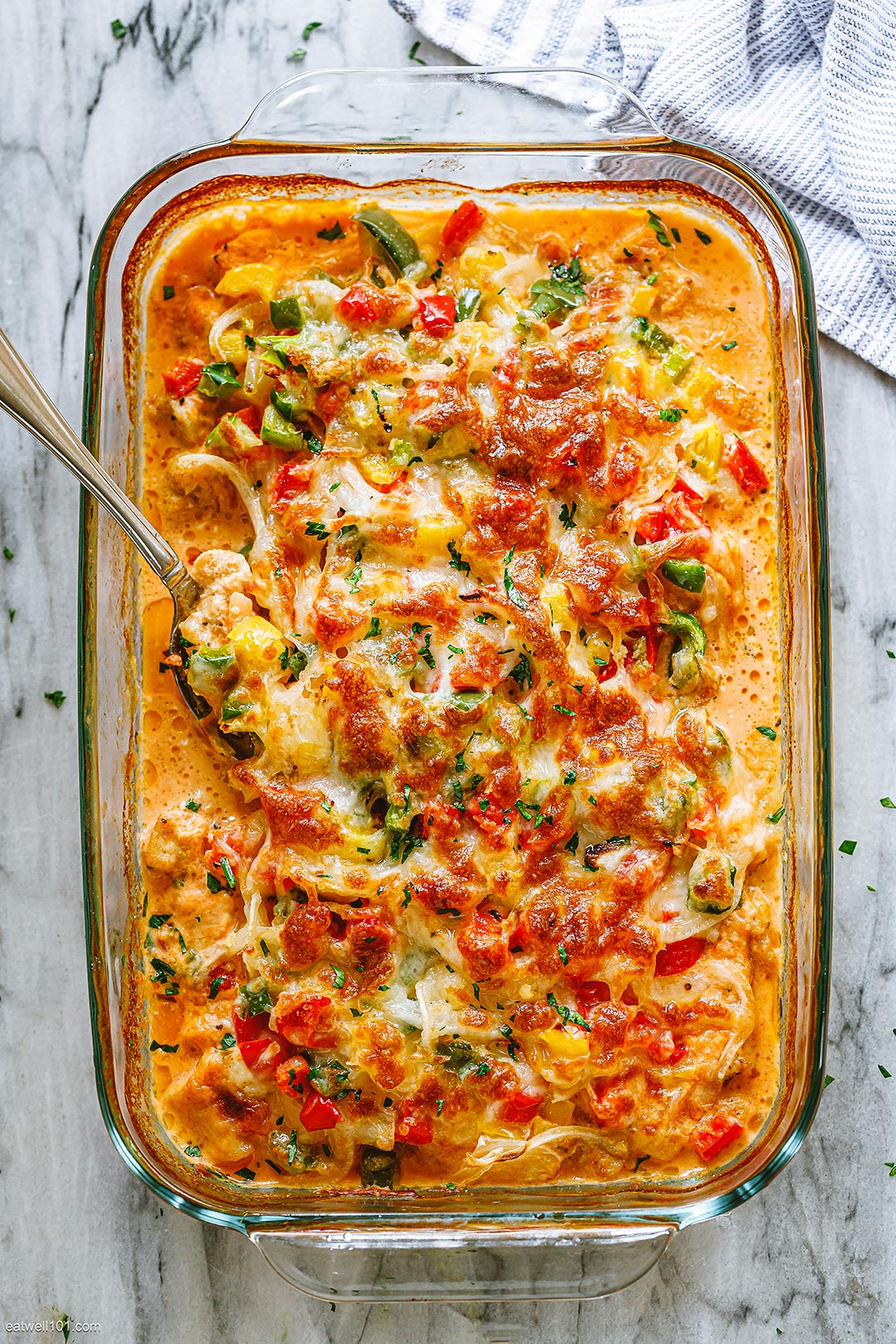 Creamy Baked Fajita Chicken Casserole Recipe – Baked Chicken Casserole ...