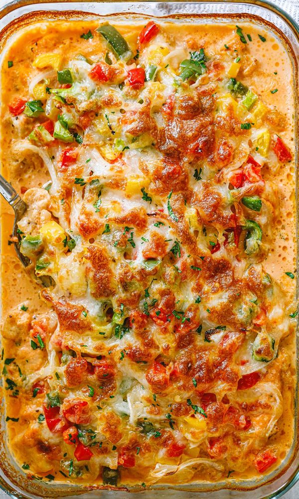 Creamy Fajita Chicken Casserole