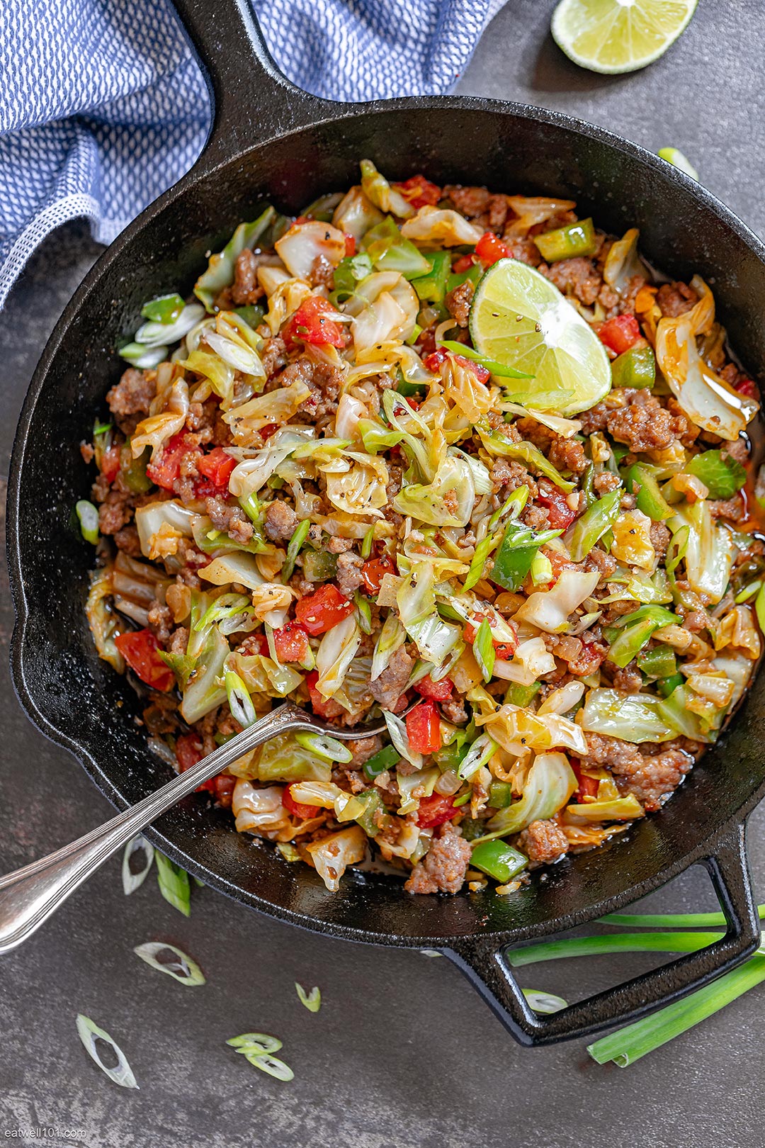 Fried Cabbage Sausage Skillet Recipe — Eatwell101