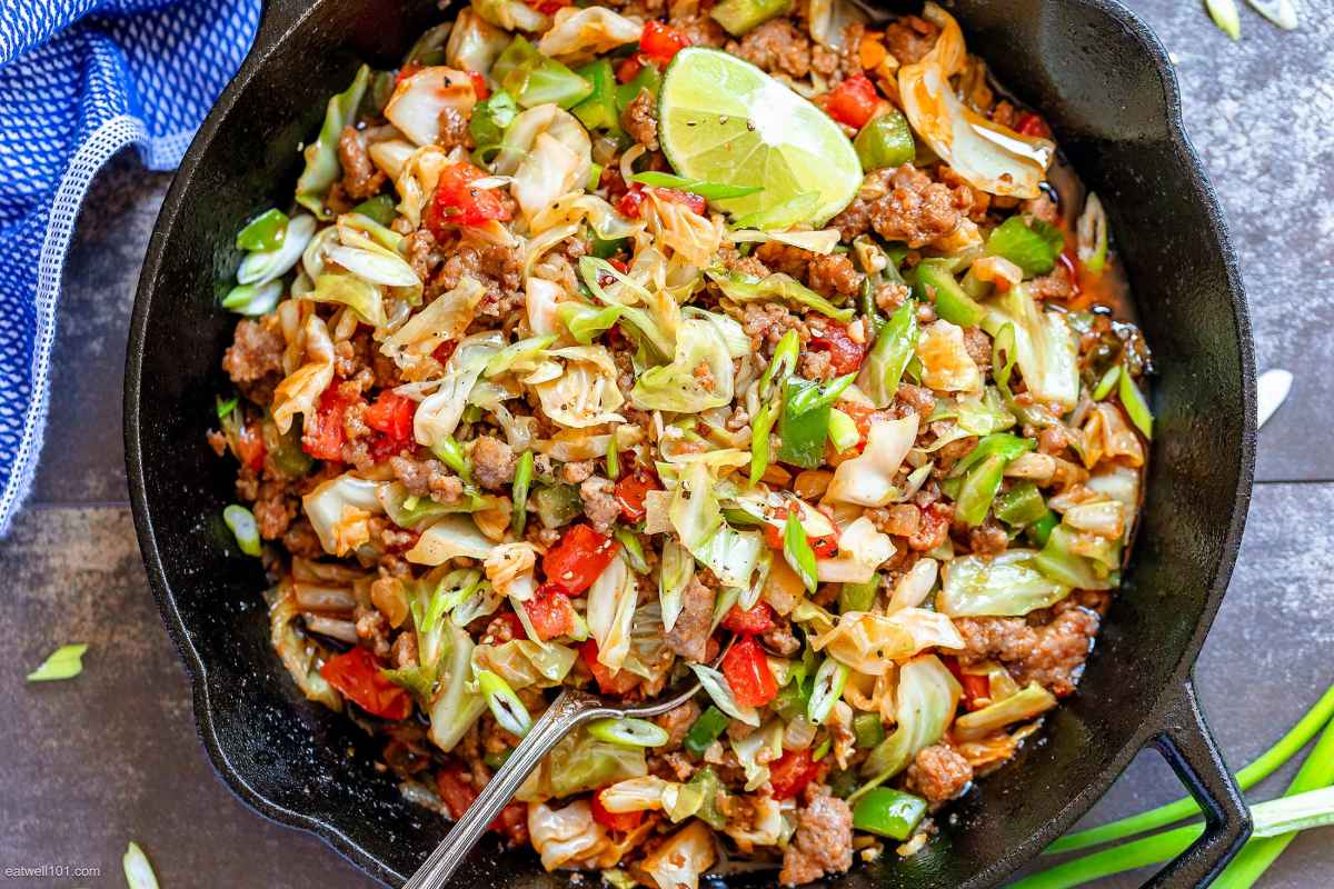 Fried Cabbage with Sausage