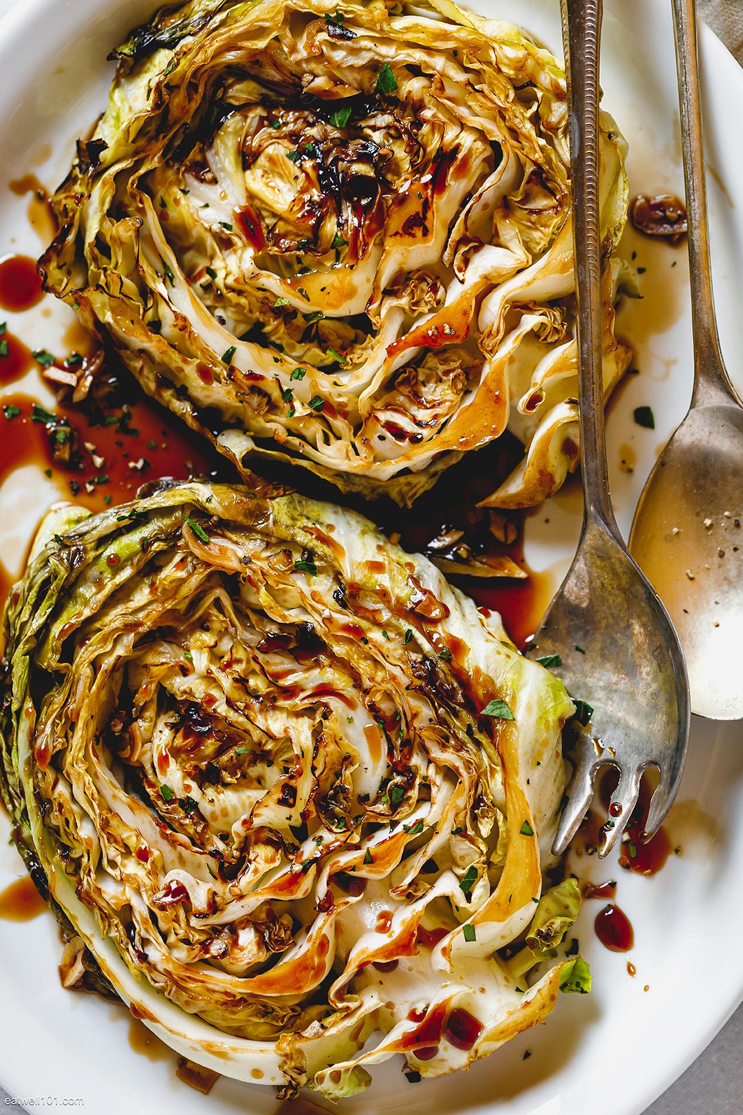 Honey Balsamic Pan-Seared Cabbage Steaks