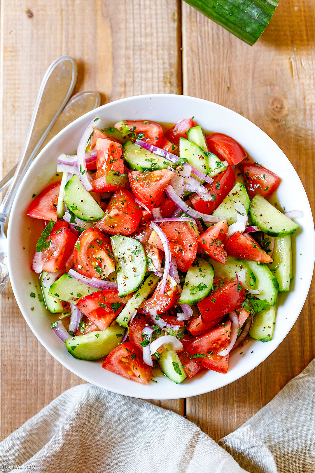 Tomato Cucumber Salad Recipe Eatwell101 tomato-cucumber-salad-recipe-eatwell101