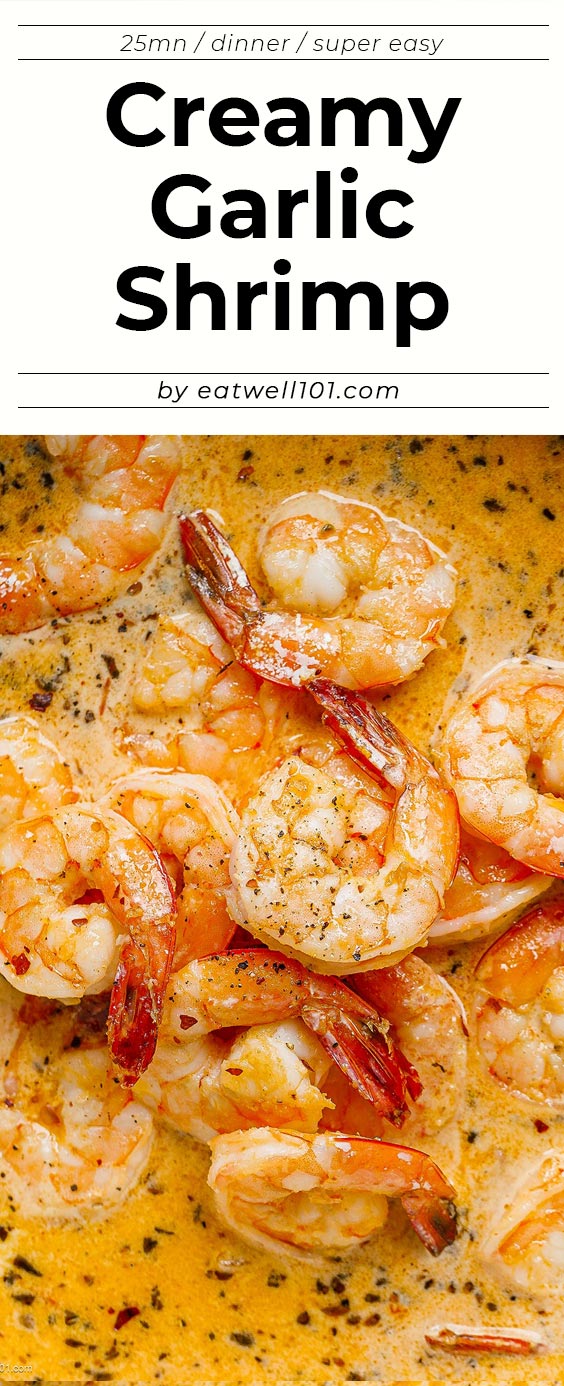 Creamy Garlic Shrimp Recipe with Sundried Tomatoes - #shrimp #recipe #eatwell101 - This quick shrimp dish will become your new favorite way to cook shrimp.