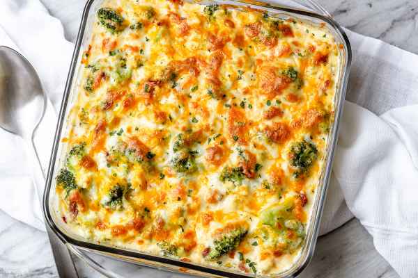 Cauliflower Broccoli Casserole with Bacon