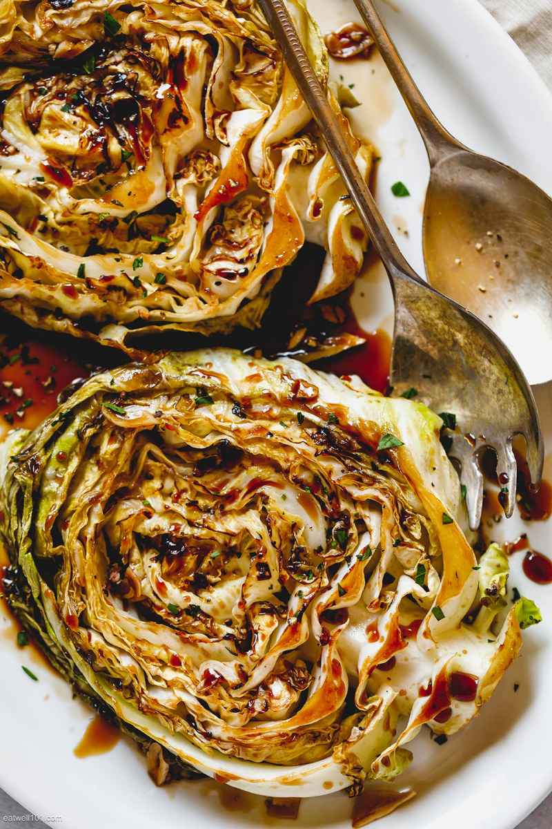 Honey Balsamic PanSeared Cabbage Steaks Recipe Cabbage Steaks Recipe