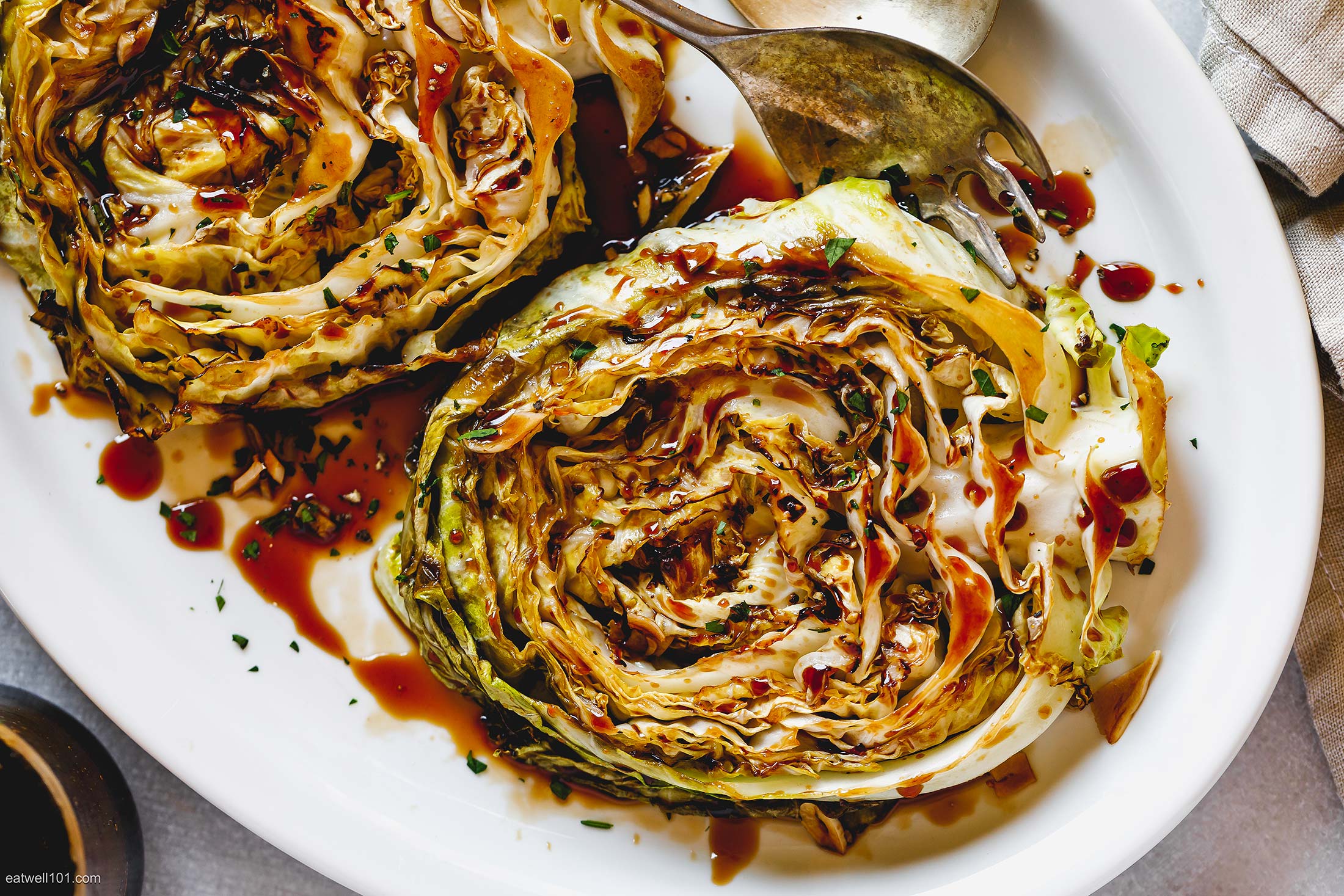 Honey Balsamic Pan-Seared Cabbage Steaks