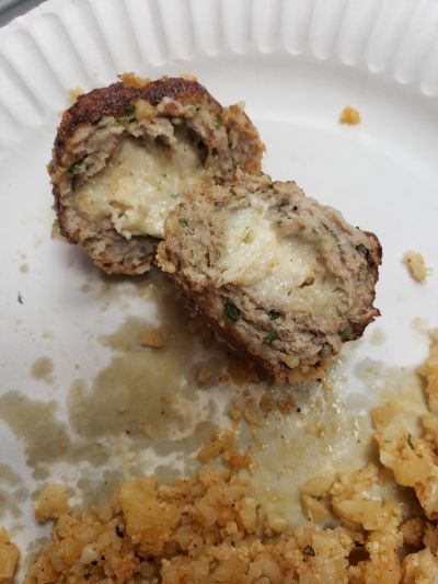 Cheesy Turkey Meatballs with Cauliflower Rice