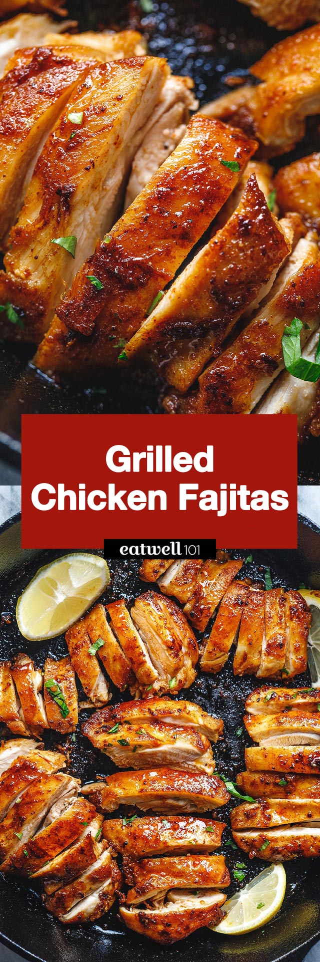Grilled Chicken Fajitas - #grilled #chicken #fajitas #recipe #eatwell101 - These grilled chicken fajitas are delicious comfort food everyone will go crazy for! 