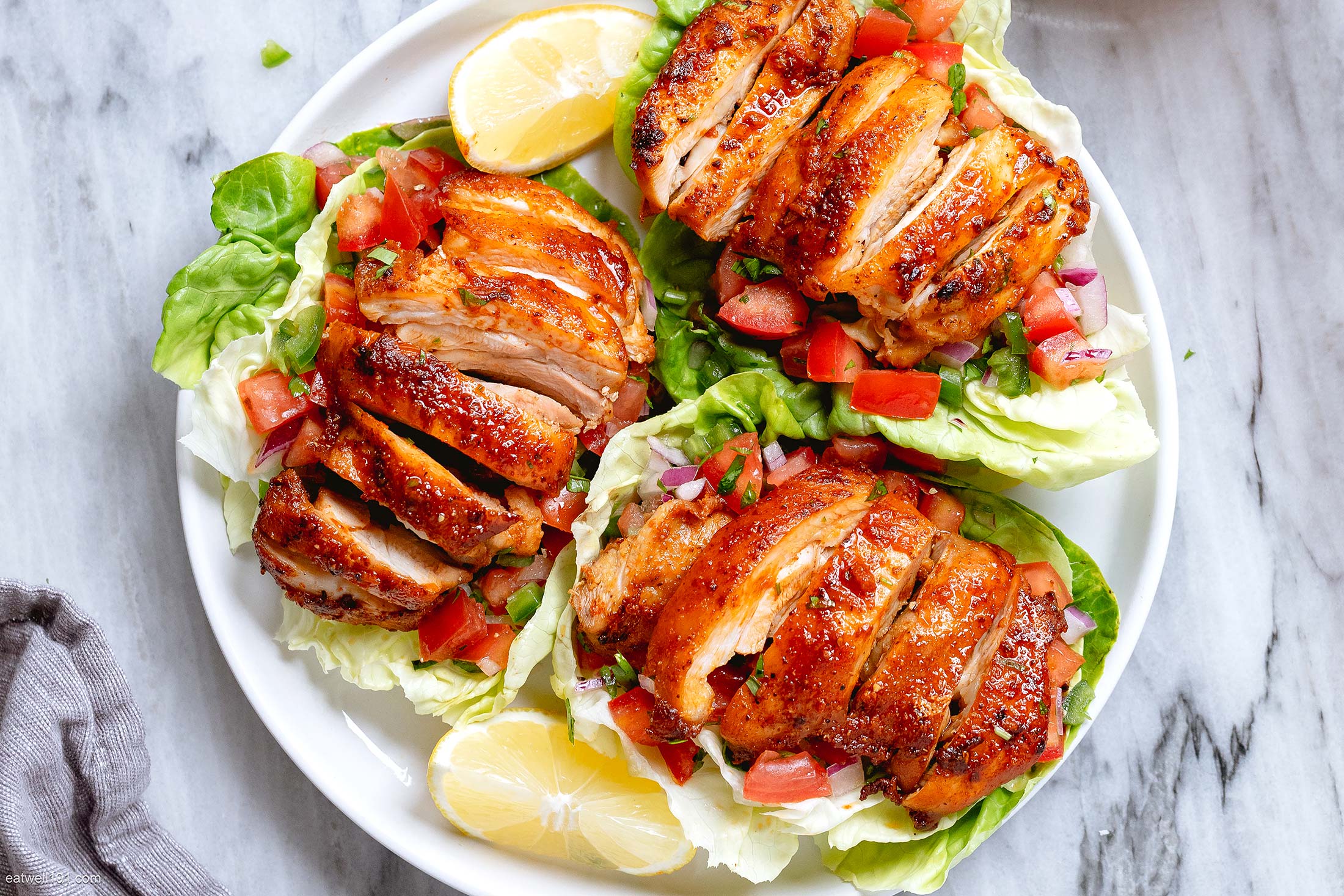 Salsa Chicken Lettuce Wraps