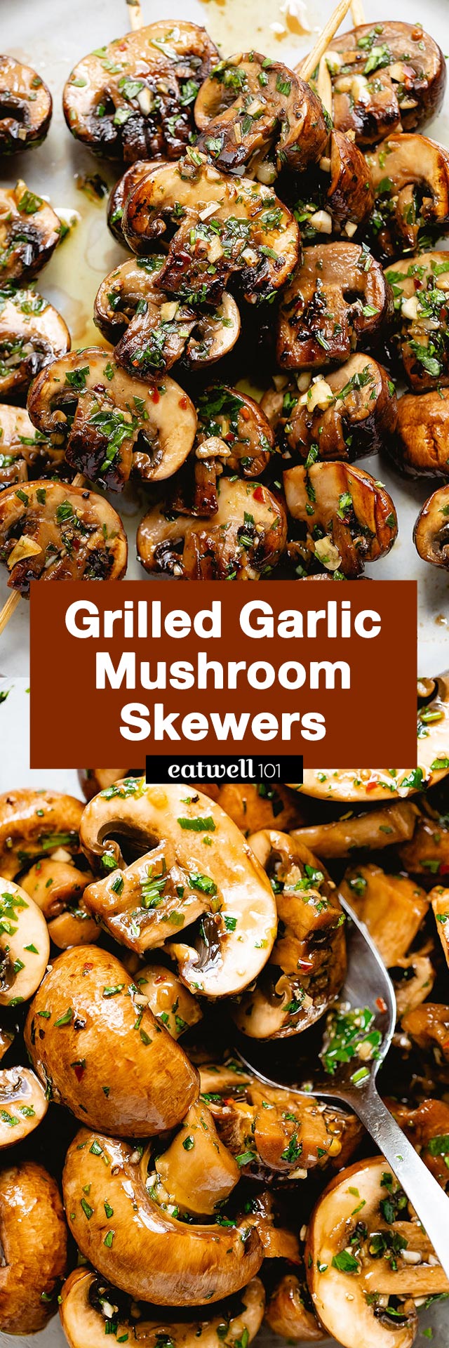 Grilled Mushroom Skewers Recipe - #mushroom #grilled #recipe #eatwell101 - These grilled garlic mushrooms on skewers are so good, you’ll want to make them every single day of the week!