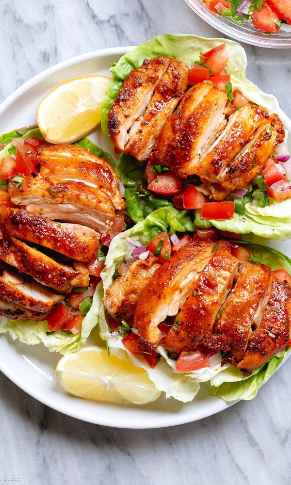 Salsa Chicken Lettuce Wraps