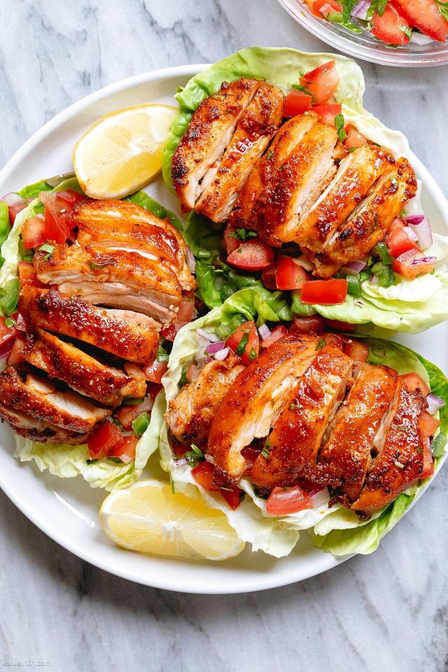 Salsa Chicken Lettuce Wraps