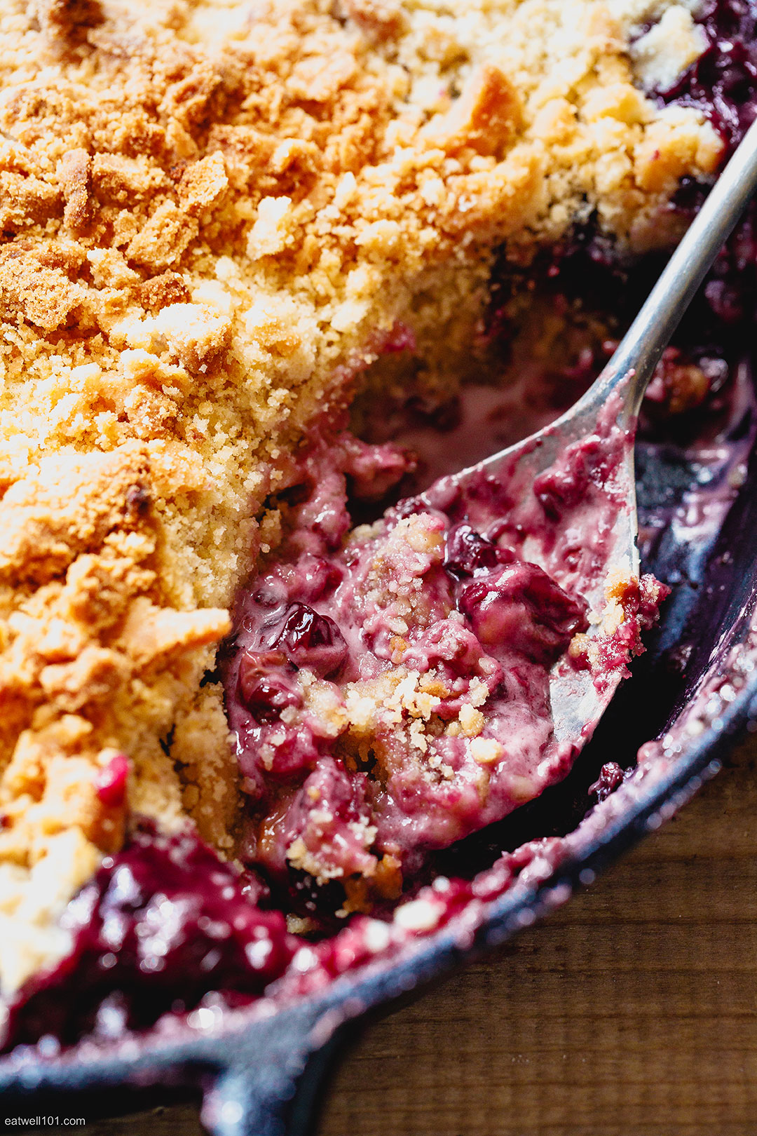 Triple Berries Cobbler Skillet Recipe with Layered