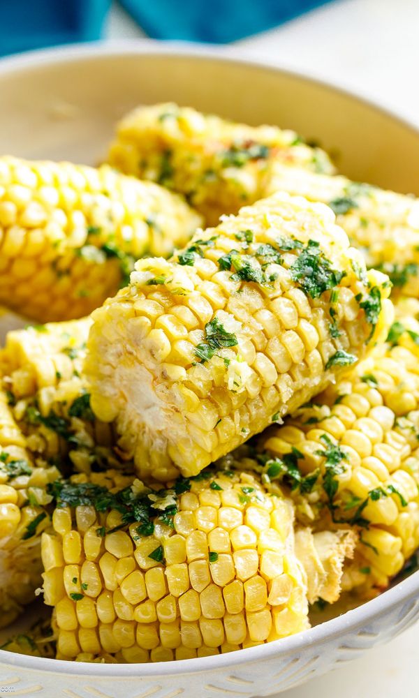 Baked Corn on the Cob and Garlic Parmesan