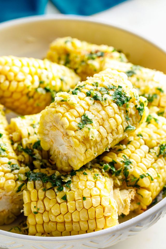 Baked Corn on the Cob and Garlic Parmesan