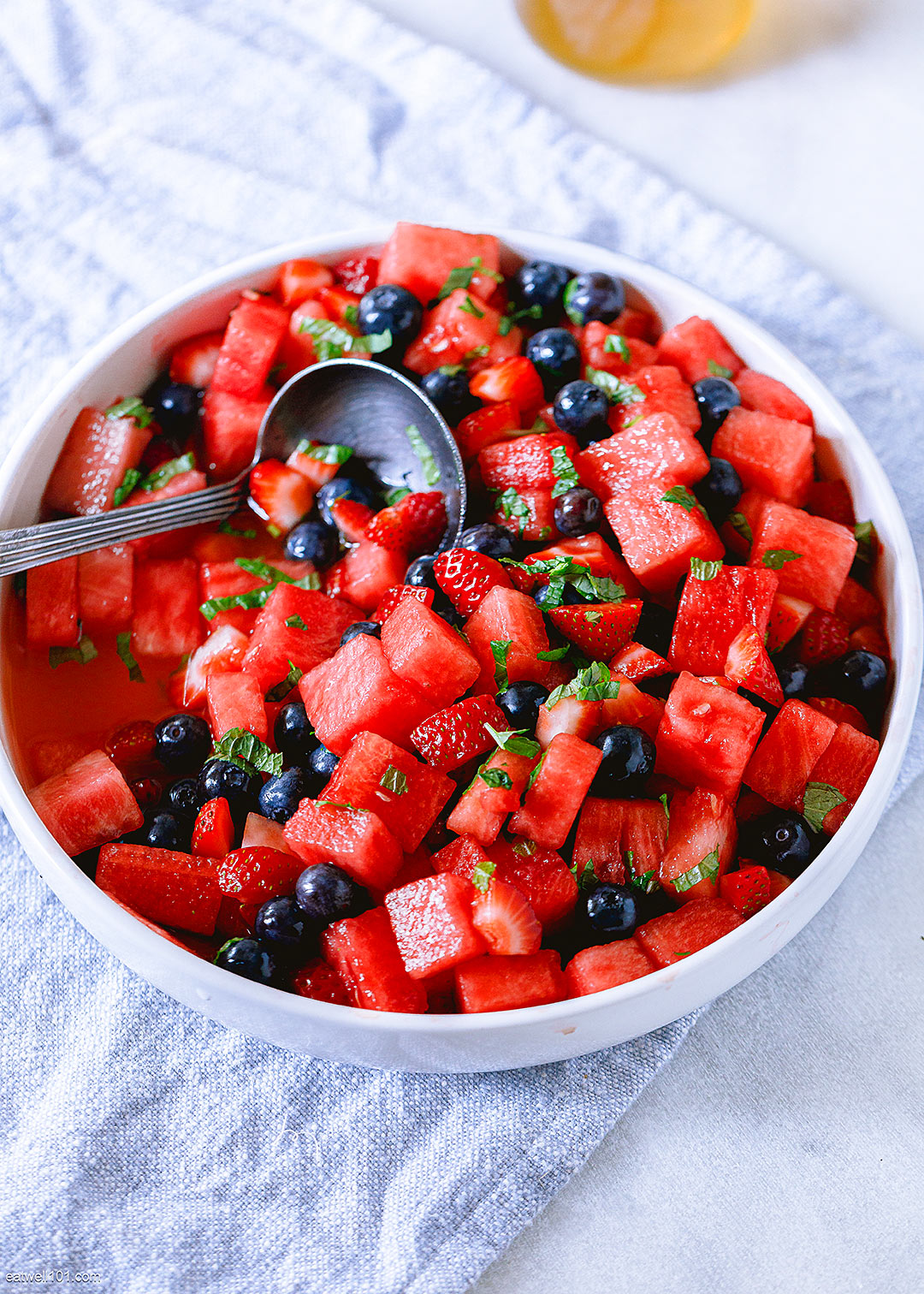 Honey Lime Mint Watermelon Berry Fruit Salad 2