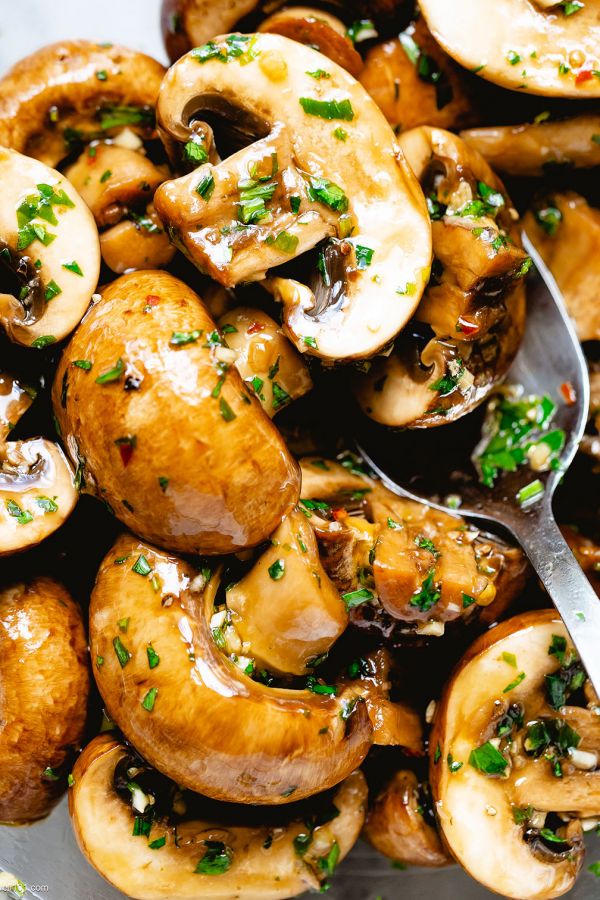 Marinated Mushroom Salad - #recipe by #eatwell101 - https://www.eatwell101.com/marinated-mushroom-salad-recipe
