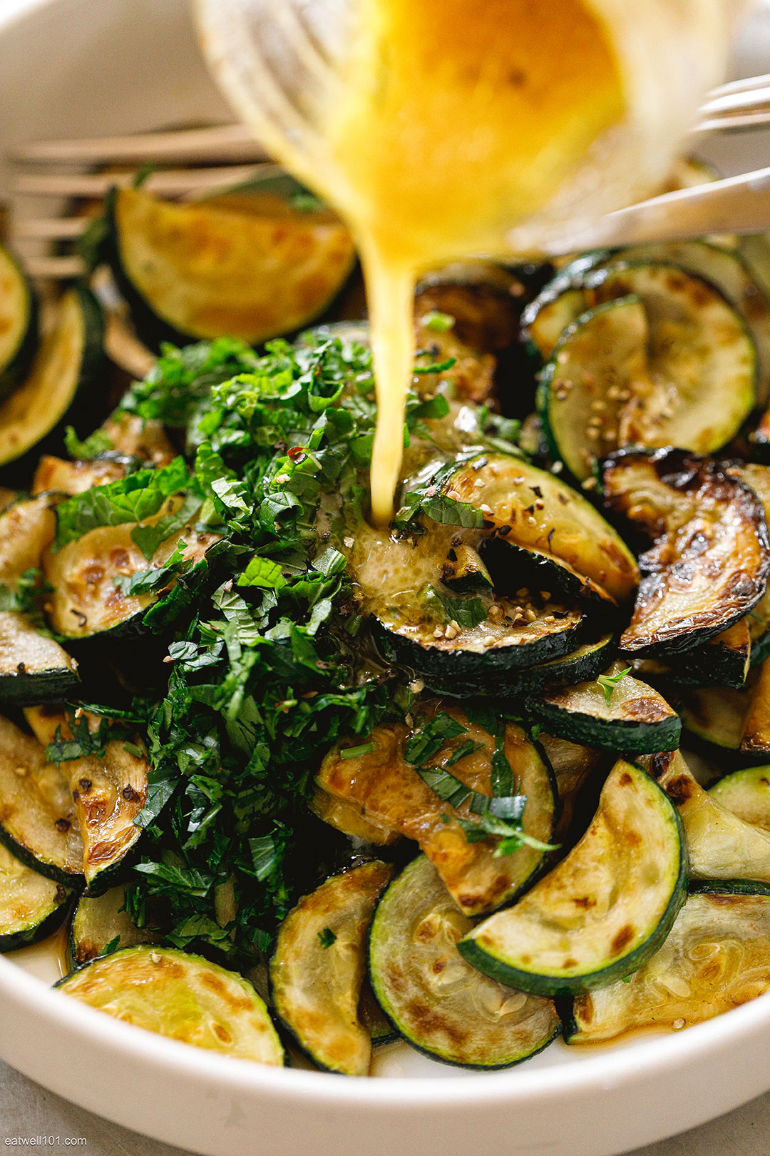 Roasted Zucchini Salad Recipe with Feta and Italian