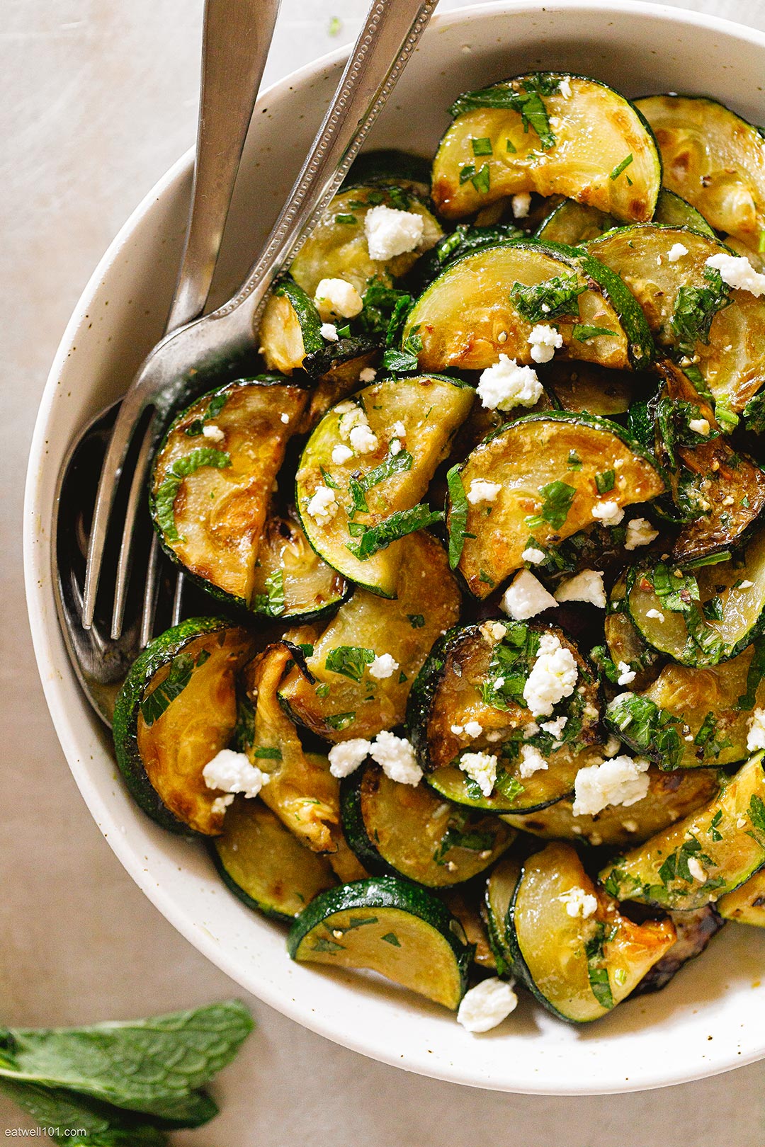 Roasted Zucchini Salad Recipe with Feta and Italian Dressing – How to ...