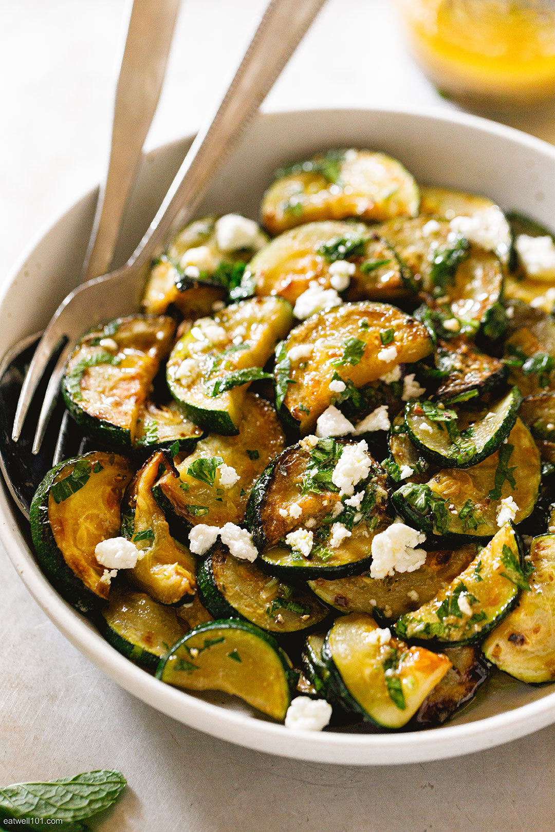 Roasted Zucchini Salad Recipe with Feta and Italian Dressing – How to ...