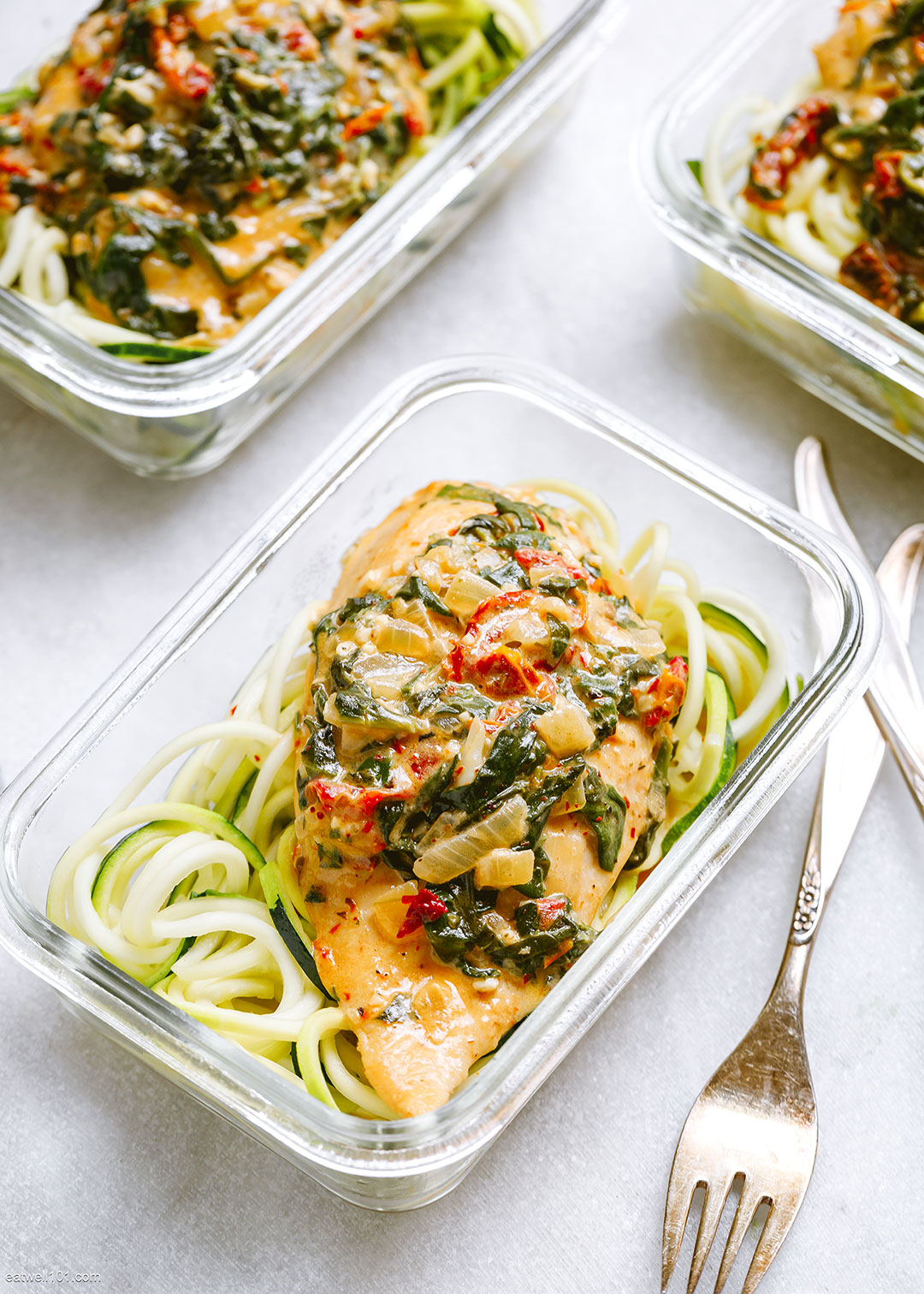 Meal Prep Garlic Butter Chicken Meatballs Recipe with Zucchini Noodles —  Eatwell101