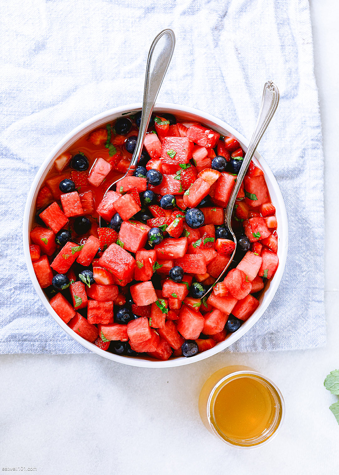 Honey Lime Fruit Salad Recipe Watermelon Salad Recipe Eatwell101
