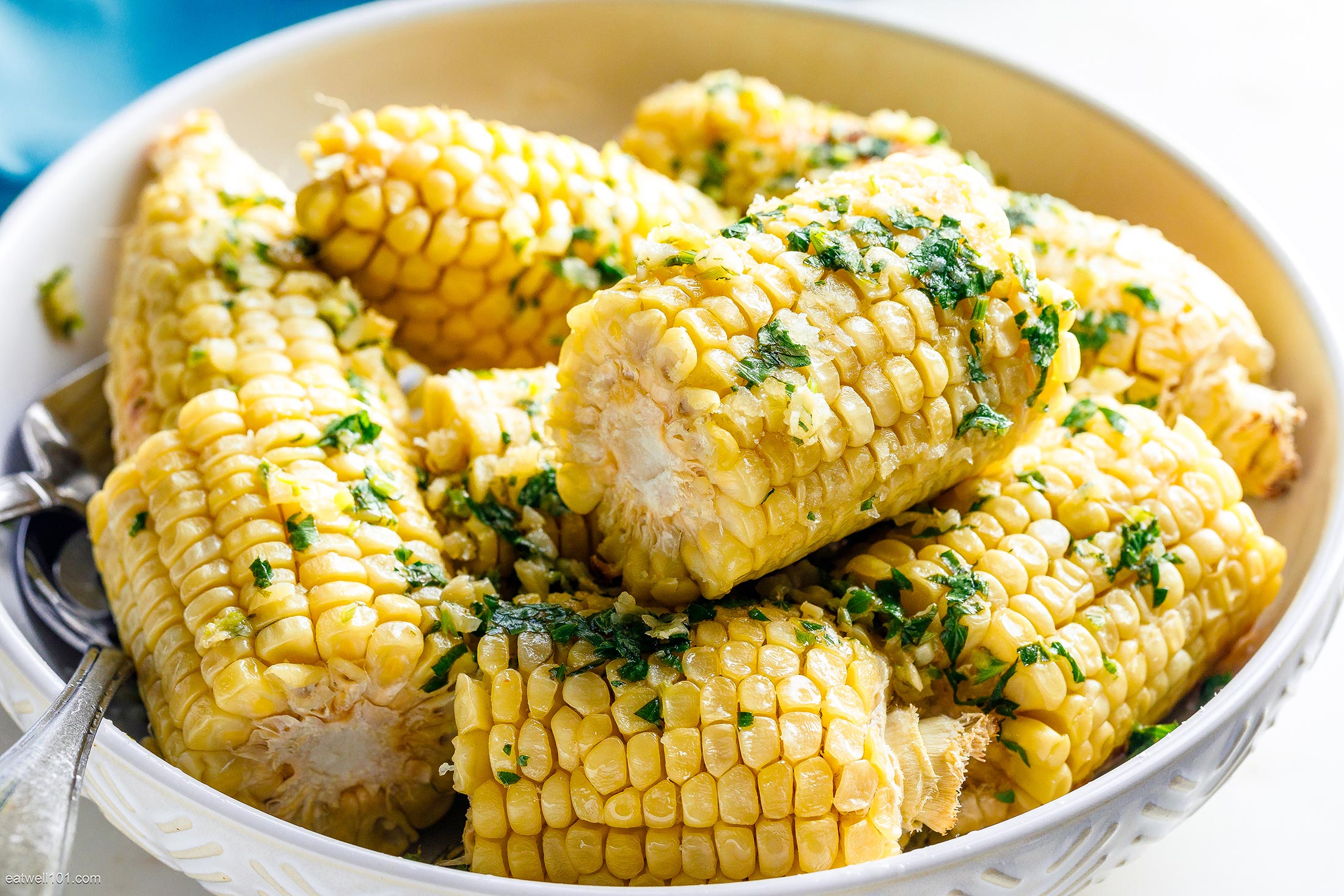 Baked Corn on the Cob and Garlic Parmesan