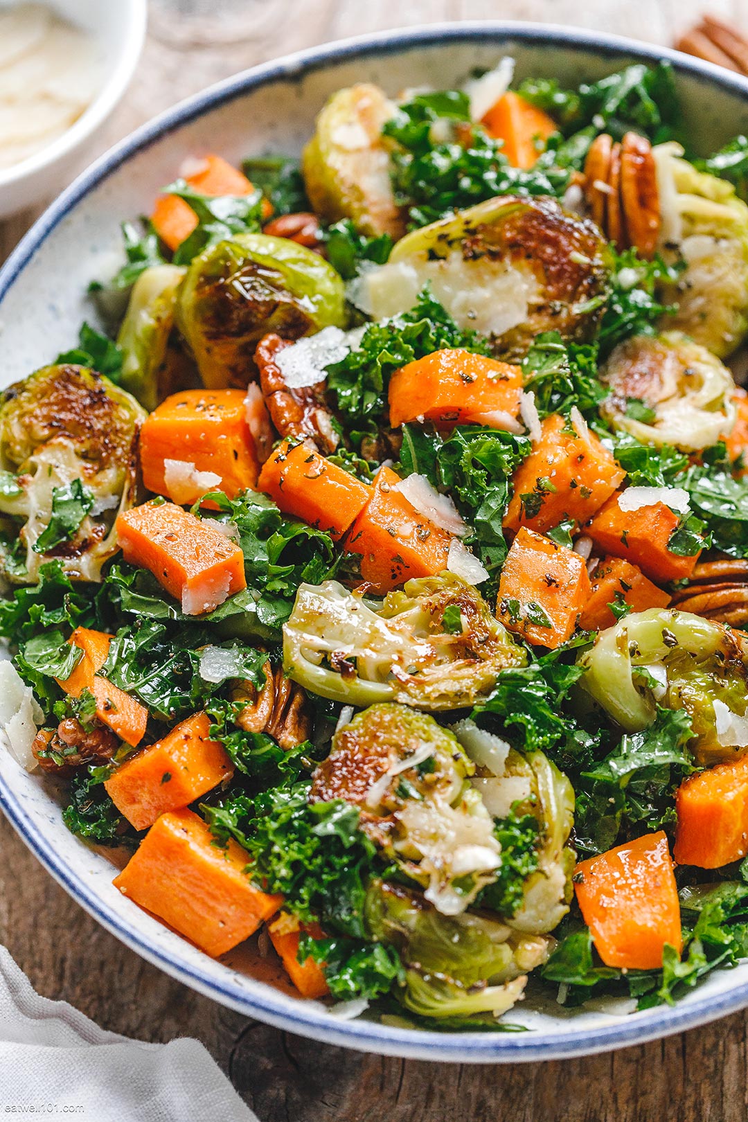 Roasted Sweet Potato Brussels Sprout Kale Salad 2