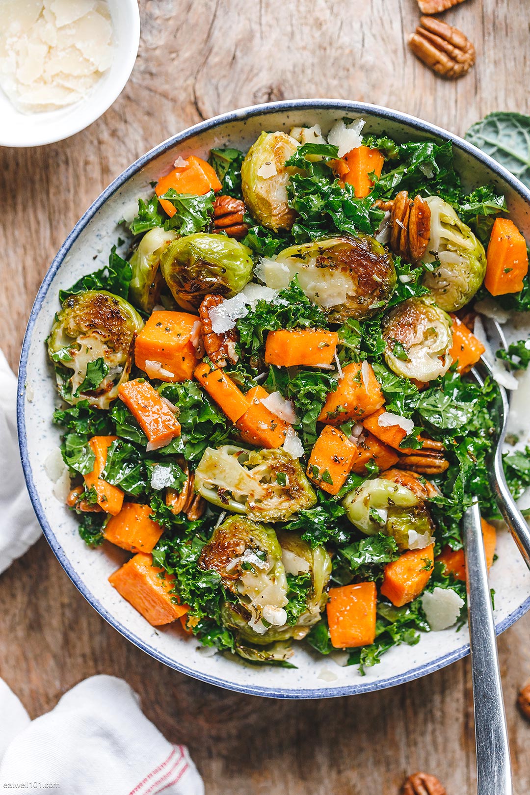 Roasted Sweet Potato Brussels Sprout Kale Salad 4