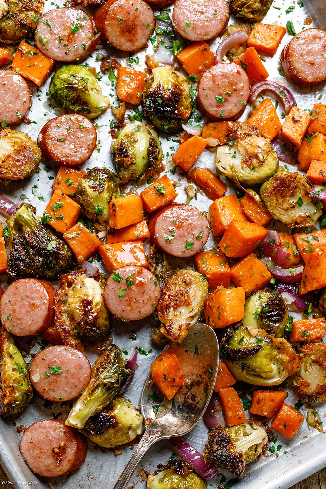 Sheet-Pan Maple-Dijon Sausage and Fall Veggies