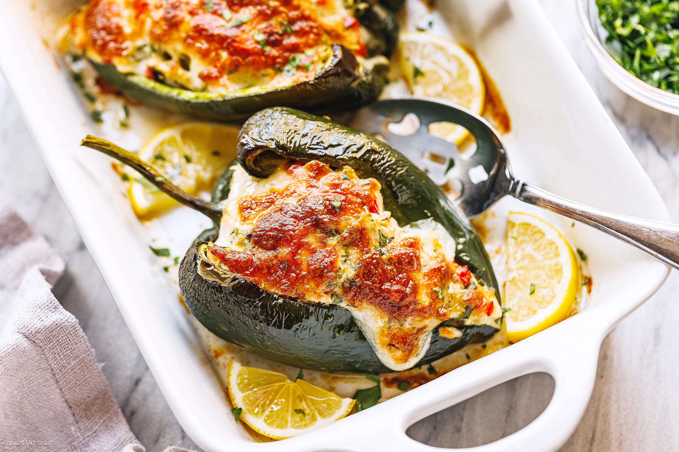 Chicken Stuffed Chile Rellenos