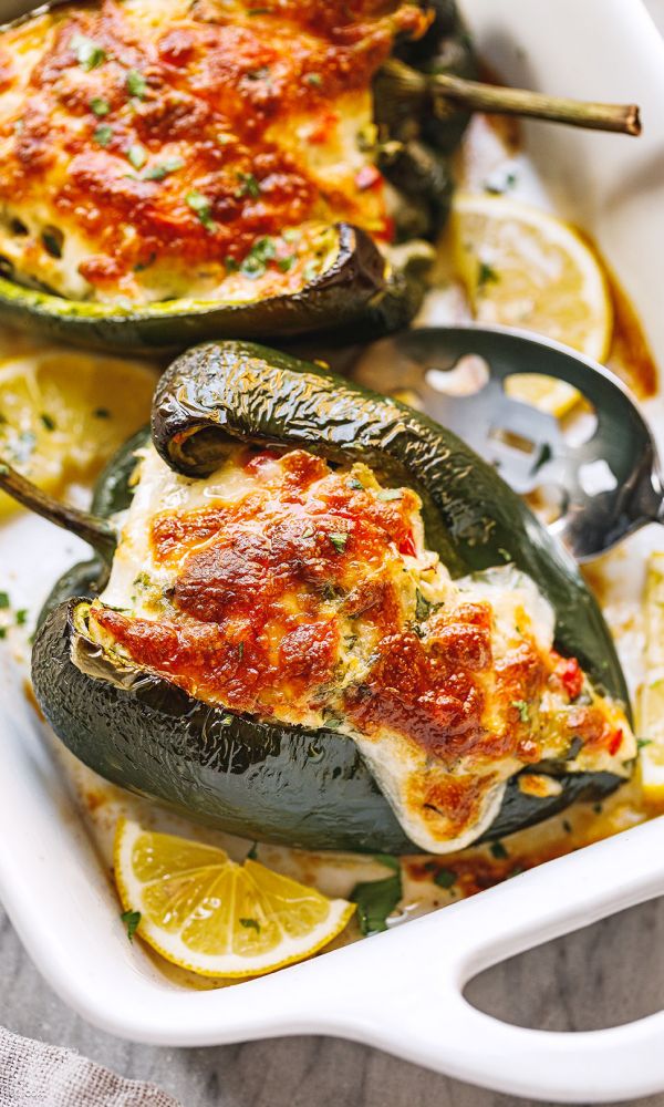 Chicken Stuffed Chile Rellenos