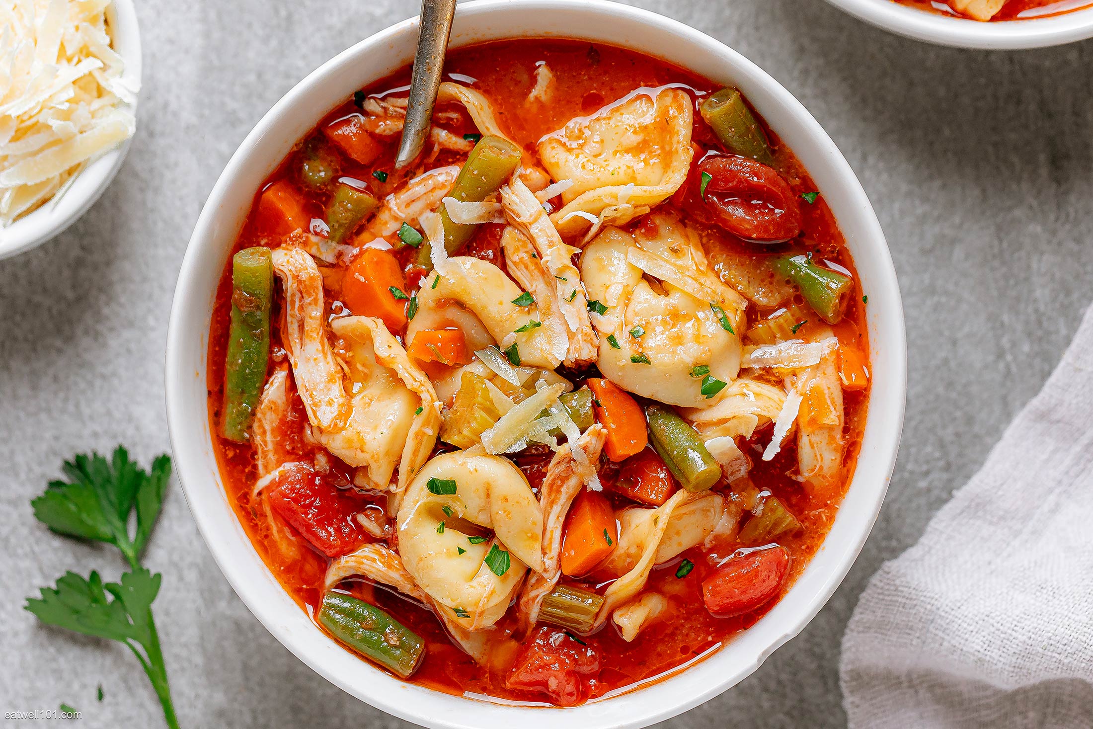 Chicken Tortellini Soup with Vegetables