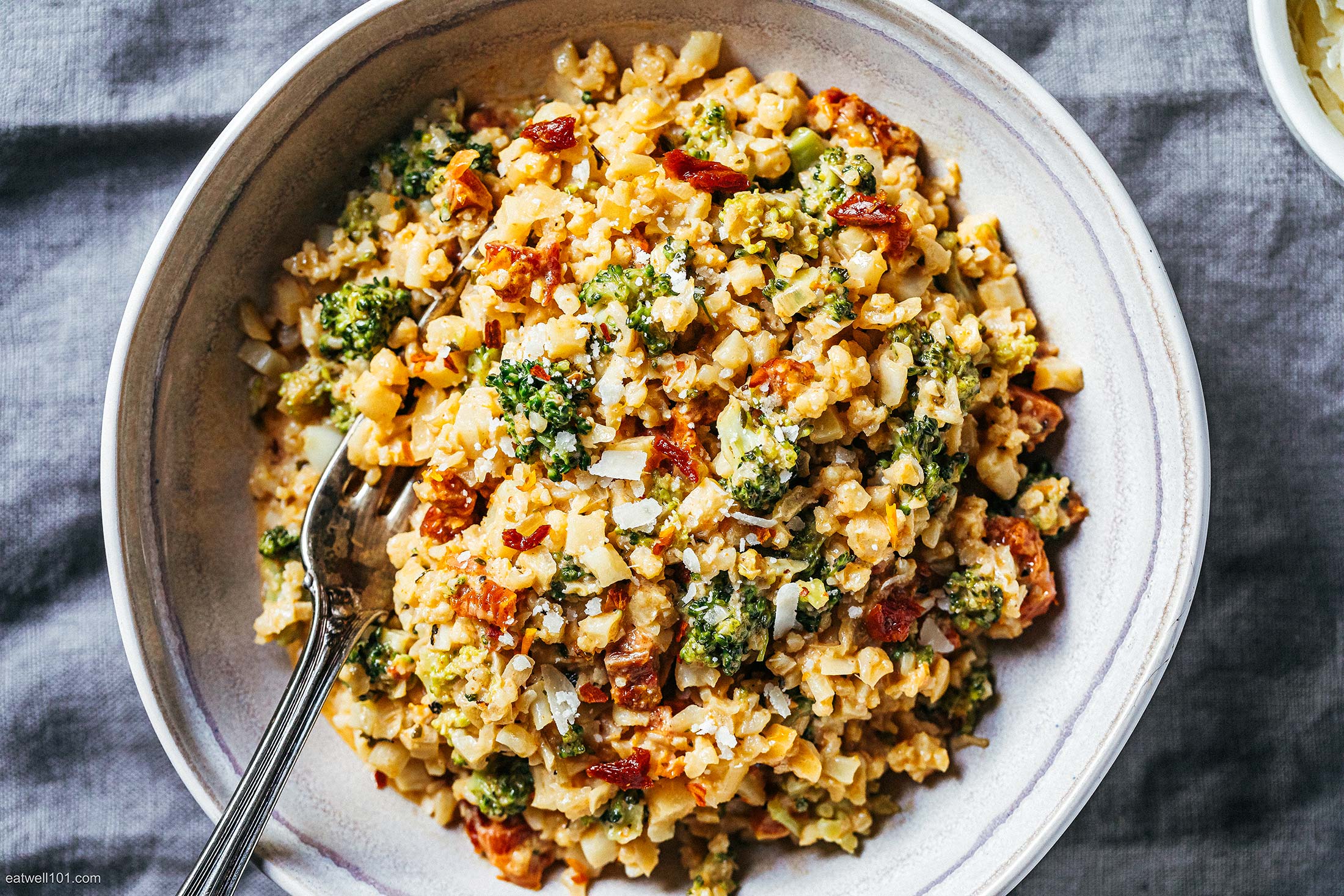 Creamy Broccoli and Cauliflower Stir-Fry with Sun-dried Tomatoes