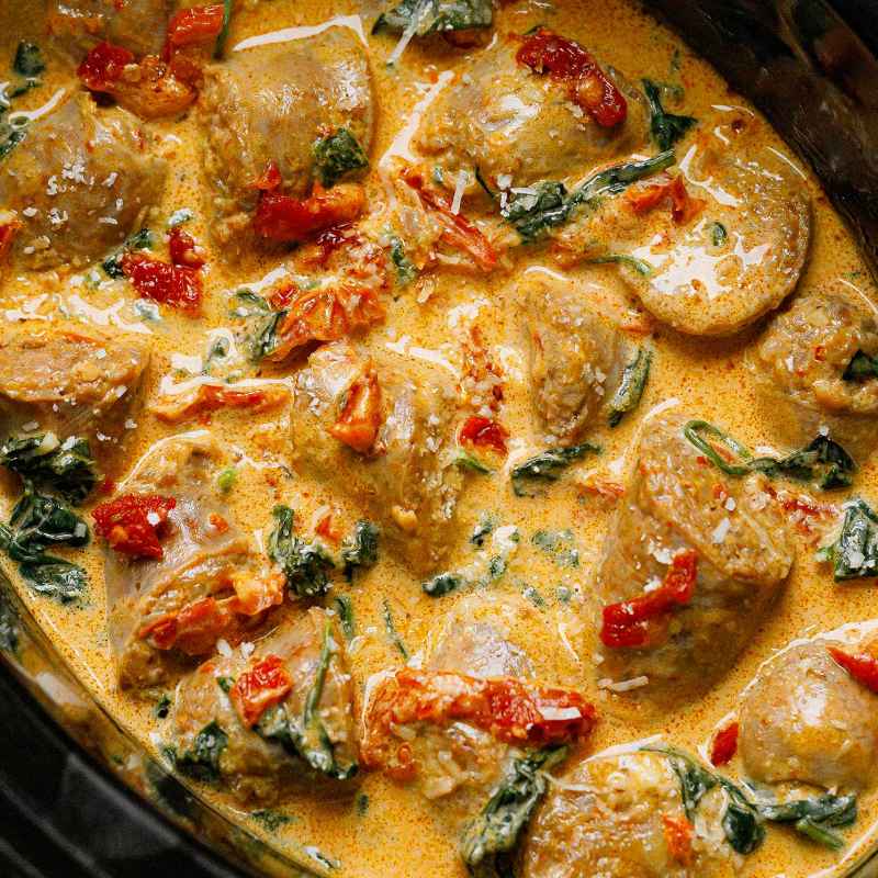 Crockpot Tuscan Garlic Sausage Recipe How To Make Crockpot Sausage Recipes Eatwell101