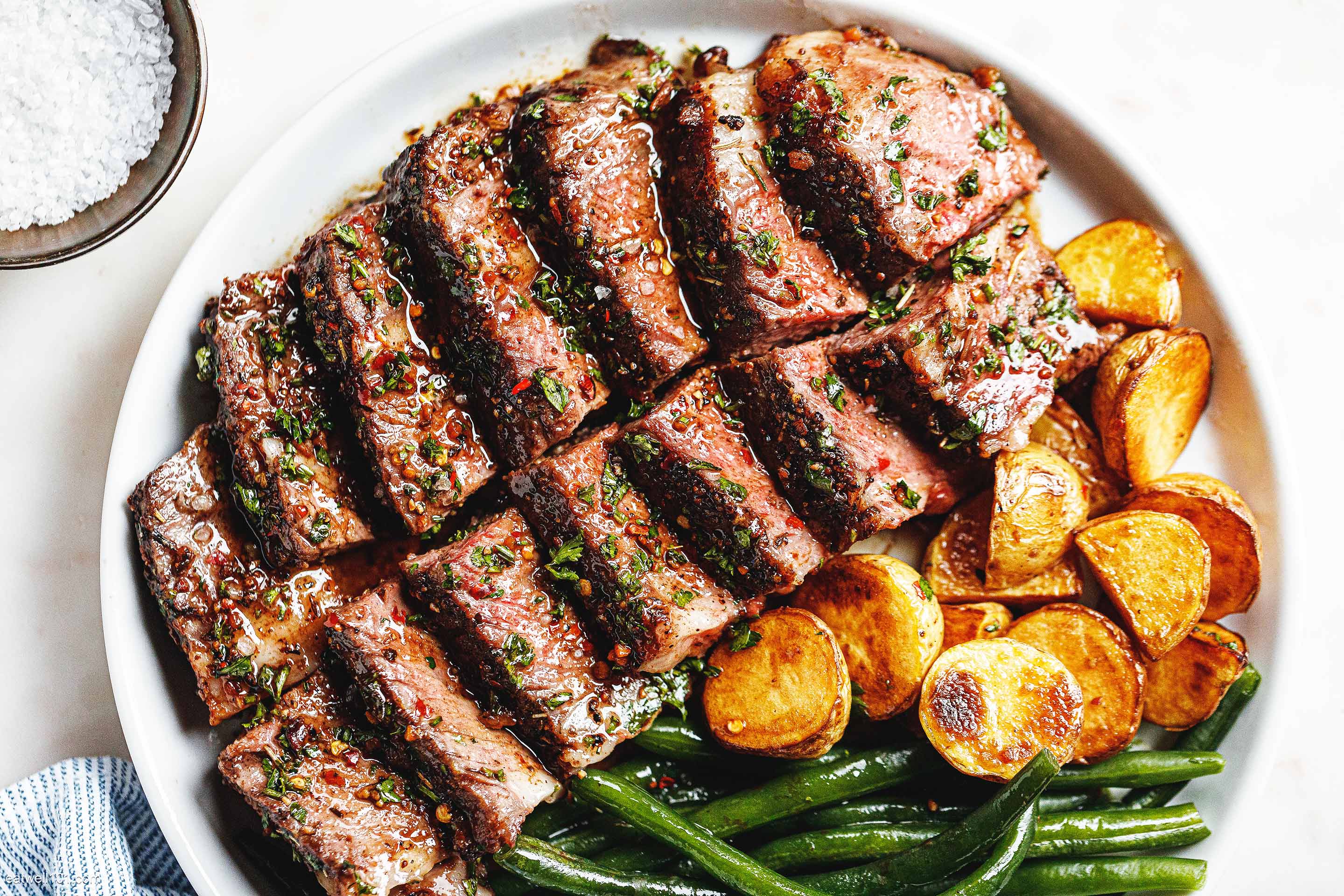 Garlic Herb Butter Steak in Oven