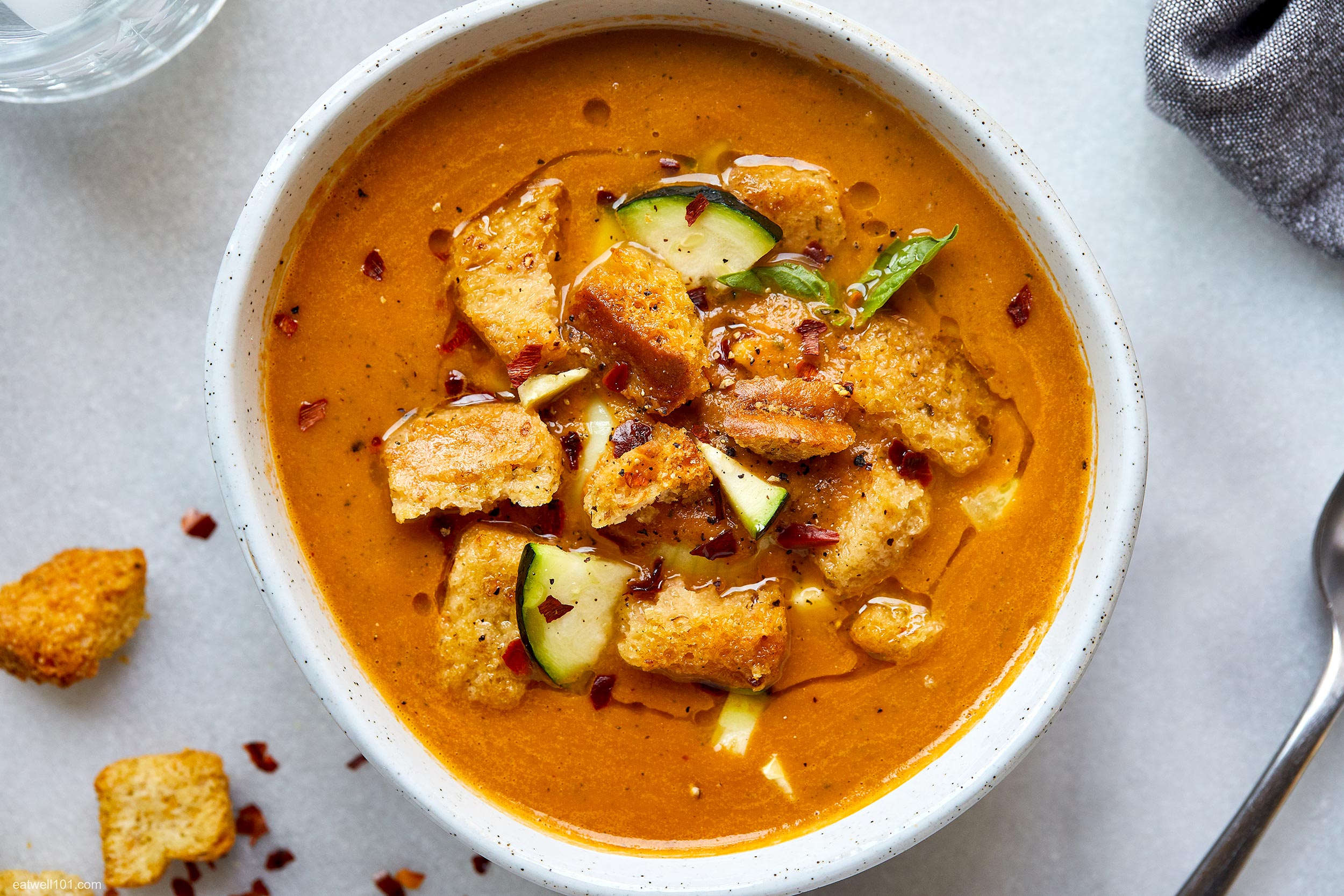 Healthy Tomato Zucchini Soup {Vegan + Gluten-Free}