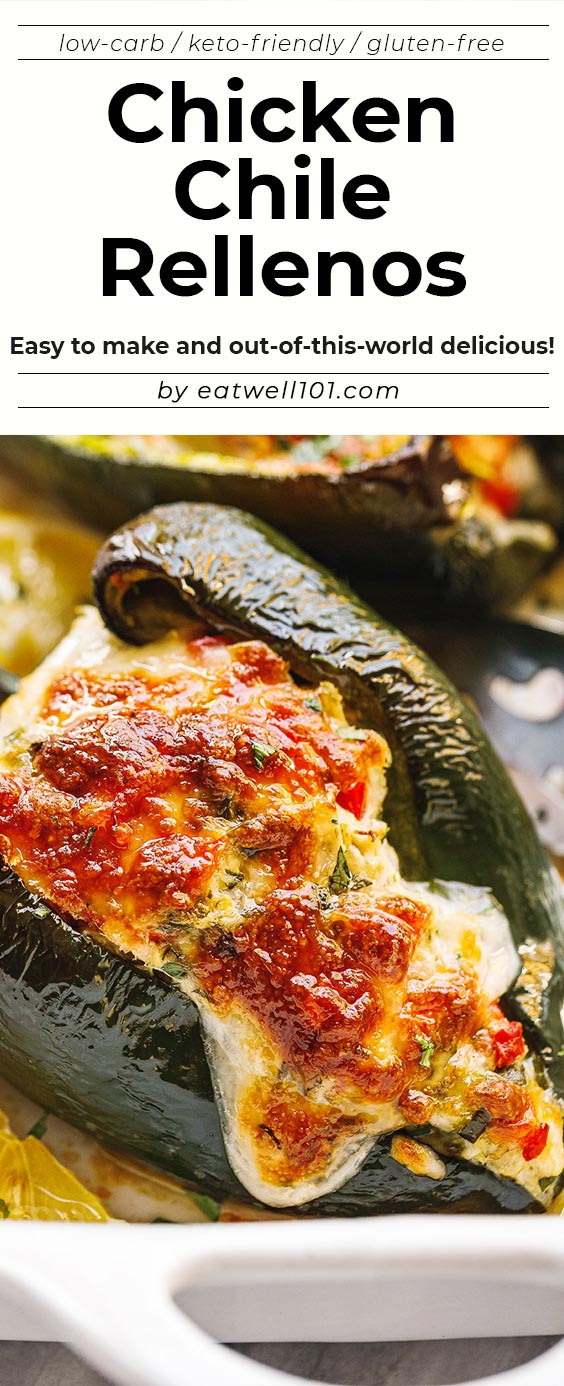 Chicken Stuffed Chile Rellenos - #chicken #chilerellenos #recipe #eatwell101 - These chicken chile Rellenos are so easy to make and out-of-this-world delicious.