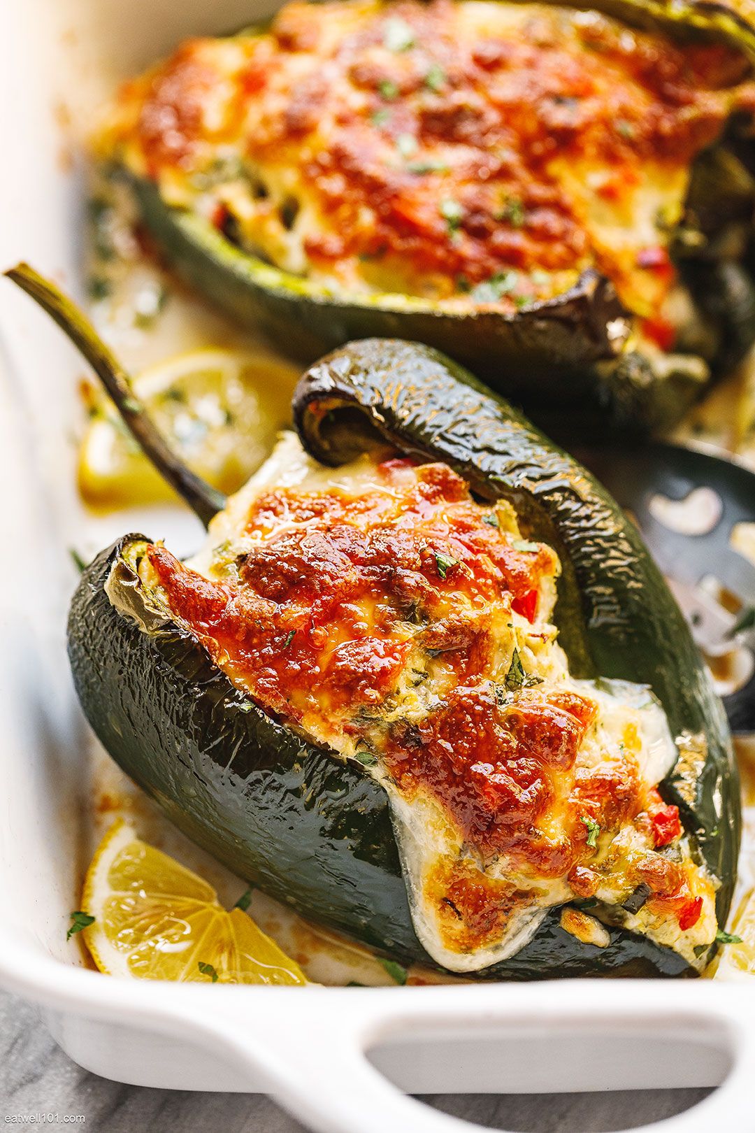 easy Chicken Stuffed Chile Rellenos